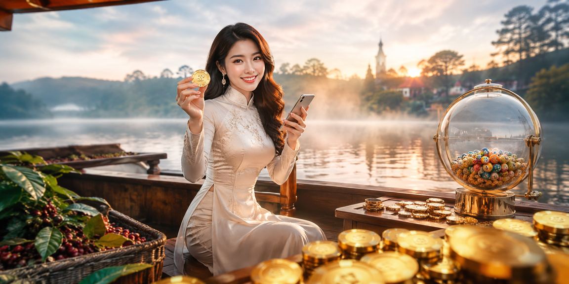 Người dùng Đà Lạt đọc điều khoản sử dụng dịch vụ trực tuyến bên ly cà phê